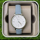  Shop Authentic Fossil Jacqueline White Dial Light Blue Leather Strap Watch for Women - ES3821 - Luxxuri