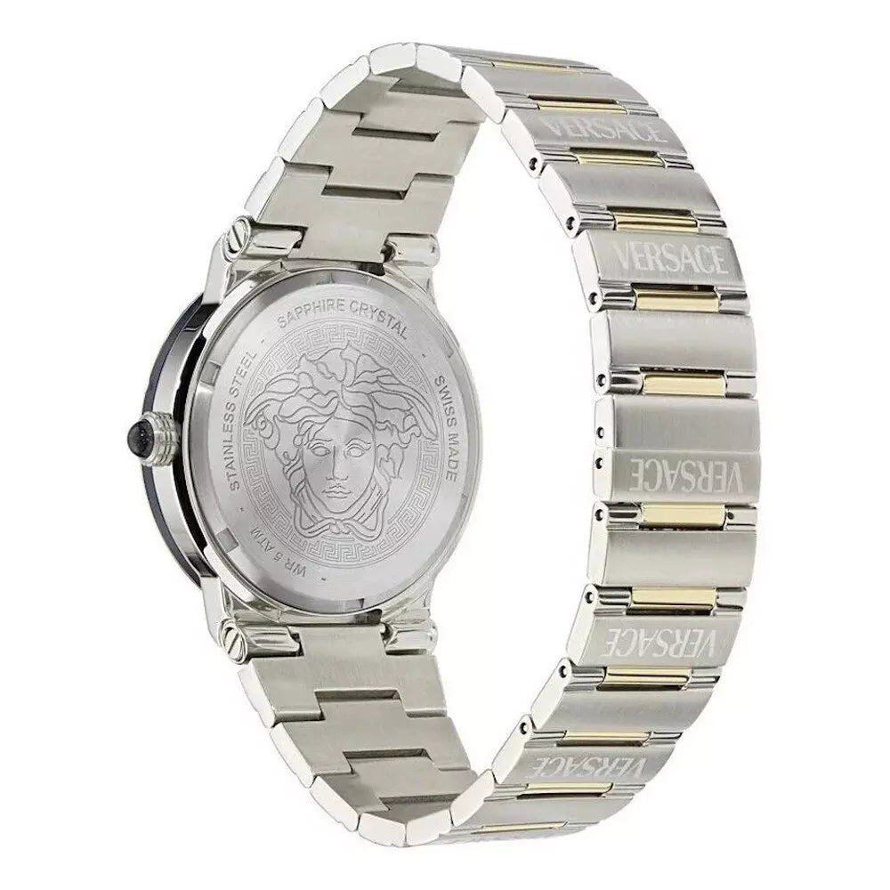  Shop Authentic Versace Greca Logo Moonphase Mother of Pearl Dial Two Tone Steel Strap Watch for Women - VE7G00524 - Luxxuri