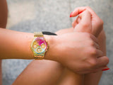  Shop Authentic Guess Sugarrush Quartz Multicolor Dial Gold Steel Strap Watch For Women - GW0258L1 - Luxxuri