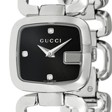  Shop Authentic Gucci G Diamonds Black Dial Silver Steel Strap Watch For Women - YA125509 - Luxxuri