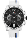  Shop Authentic Tommy Hilfiger Multifunction Black Dial White Rubber Strap Watch for Men - 1791475 - Luxxuri