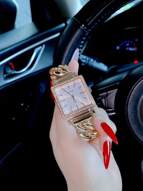  Shop Authentic Guess Vanity Diamonds Silver Dial Gold Steel Strap Watch for Women - W1030L4 - Luxxuri