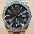  Shop Authentic Bulova Crystal Collection Brown Dial Silver Steel Strap Watch for Men - 96B221 - Luxxuri
