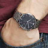  Shop Authentic Emporio Armani Gianni Chronograph Blue Dial Silver Steel Strap Watch For Men - AR1648 - Luxxuri