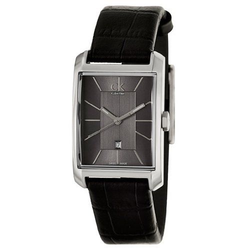  Shop Authentic Calvin Klein Window Black Dial Black Leather Strap Watch for Men - K2M23107 - Luxxuri