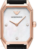 Shop Authentic Emporio Armani Gioia Quartz Mother of Pearl Dial Black Leather Strap Watch For Women - AR11390 - Luxxuri