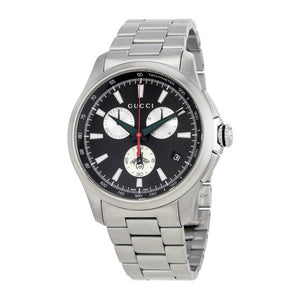  Shop Authentic Gucci G-Timeless Chronograph Black Dial Silver Steel Strap Watch For Men - YA126267 - Luxxuri