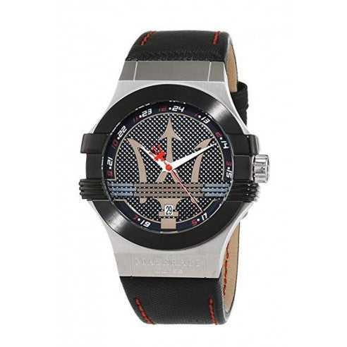  Shop Authentic Maserati Potenza Black Dial Black Leather Strap Watch For Men - R8851108001 - Luxxuri