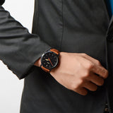  Shop Authentic Fossil The Minimalist Black Dial Brown Leather Strap Watch for Men - FS5305 - Luxxuri