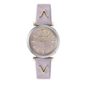  Shop Authentic Versace V-Twist Quartz Purple Dial Purple Leather Strap Watch for Women - VELS00219 - Luxxuri