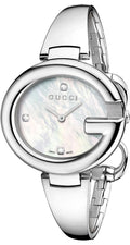  Shop Authentic Gucci Guccissima Diamonds Mother of Pearl Dial Silver Steel Strap Watch For Women - YA134303 - Luxxuri