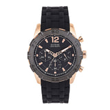 Shop Authentic Guess Caliber Chronograph Black Dial Black Rubber Strap Watch for Men  - W0864G2 - Luxxuri
