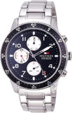  Shop Authentic Tommy Hilfiger Jimmy Multifunction Black Dial Silver Steel Strap Watch For Men  - 1791950 - Luxxuri