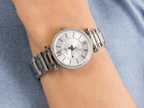  Shop Authentic Fossil Carlie Silver Dial Silver Steel Strap Watch for Women - ES4341 - Luxxuri