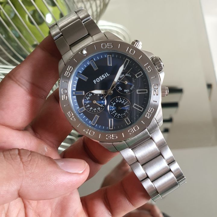 Shop Authentic Fossil Bannon Multifunction Blue Dial Silver Steel Strap Watch for Men - BQ2503 - Luxxuri