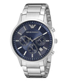  Shop Authentic Emporio Armani Renato Chronograph Blue Dial Silver Steel Strap Watch For Men - AR2448 - Luxxuri
