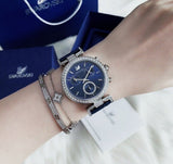 Shop Authentic Swarovski Era Journey Blue Dial Blue Leather Strap Watch for Women - 5479239 - Luxxuri