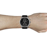  Shop Authentic Hugo Boss Skymaster Black Dial Black Leather Strap Watch for Men - 1513782 - Luxxuri