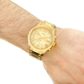  Shop Authentic Guess Atlas Chronograph Gold Dial Gold Steel Strap Watch For Men - W0668G4 - Luxxuri