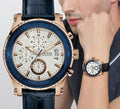  Shop Authentic Guess Pinnacle Chronograph White Dial Blue Leather Strap Watch For Men - W0673G6 - Luxxuri