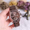  Shop Authentic Michael Kors Bradshaw Chronograph Brown Dial Brown Steel Strap Watch For Women - MK6247 - Luxxuri
