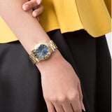  Shop Authentic Marc Jacobs Amy Blue Dial Gold Steel Strap Watch for Women - MBM3166 - Luxxuri