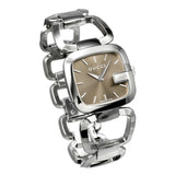  Shop Authentic Gucci G Brown Square Brown Dial Silver Steel Strap Watch For Women - YA125402 - Luxxuri