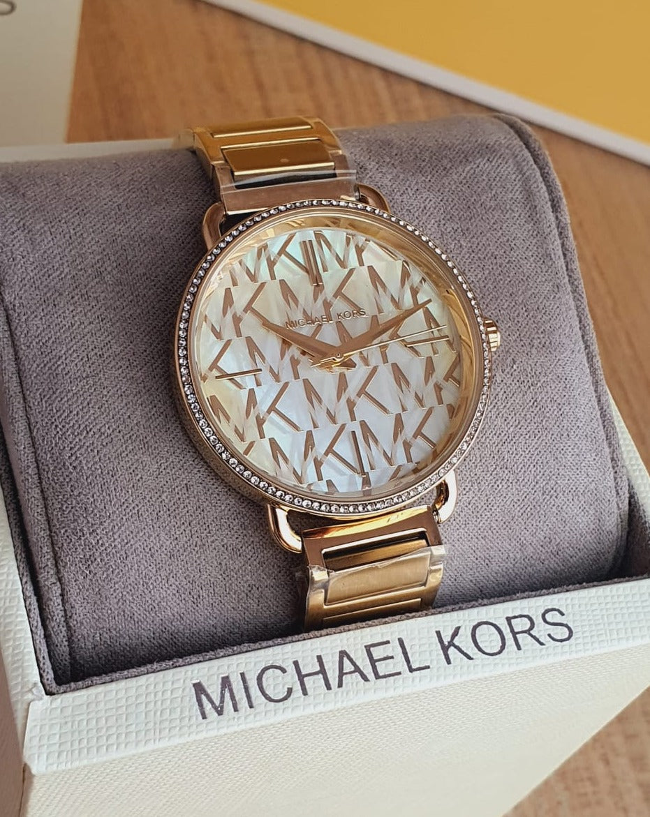  Shop Authentic Michael Kors Portia Quartz Gold Dial Gold Steel Strap Watch For Women - MK3886 - Luxxuri