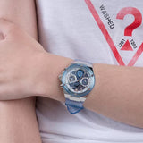  Shop Authentic Guess Athena Active Life Clear White Dial Blue Rubber Strap Watch for Women - GW0409L1 - Luxxuri