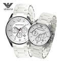  Shop Authentic Emporio Armani Sport Chronograph White Dial White Silicone Strap Watch For Men - AR5859 - Luxxuri