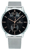  Shop Authentic Tommy Hilfiger Hunter Quartz Black Dial Silver Steel Strap Watch for Men - 1791610 - Luxxuri