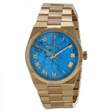  Shop Authentic Michael Kors Channing Turquoise Dial Gold Steel Strap Watch For Women - MK5894 - Luxxuri