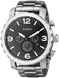  Shop Authentic Fossil Nate Chronograph Black Dial Silver Steel Strap Watch for Men - JR1353 - Luxxuri