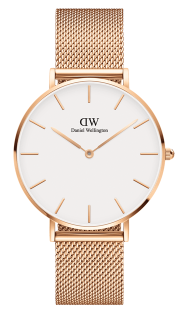  Shop Authentic Daniel Wellington Petite Melrose White Dial Rose Gold Mesh Strap Watch For Women - DW00100305 - Luxxuri