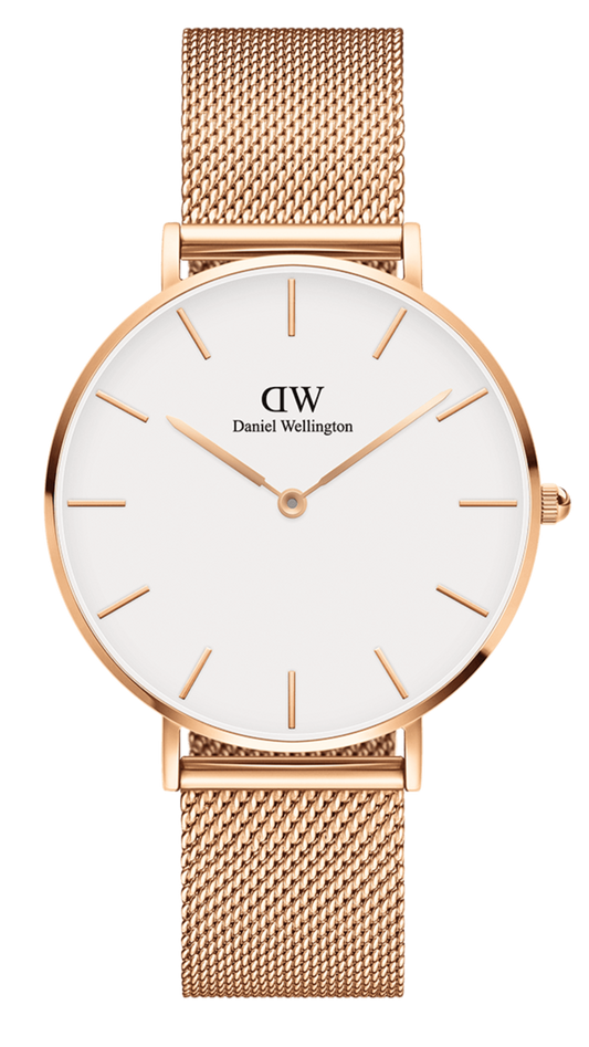  Shop Authentic Daniel Wellington Petite Melrose White Dial Rose Gold Mesh Strap Watch For Women - DW00100305 - Luxxuri