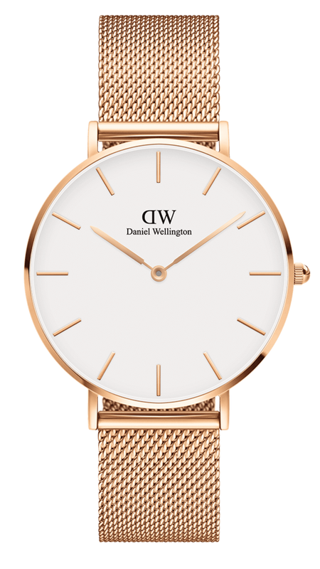  Shop Authentic Daniel Wellington Petite Melrose White Dial Rose Gold Mesh Strap Watch For Women - DW00100305 - Luxxuri