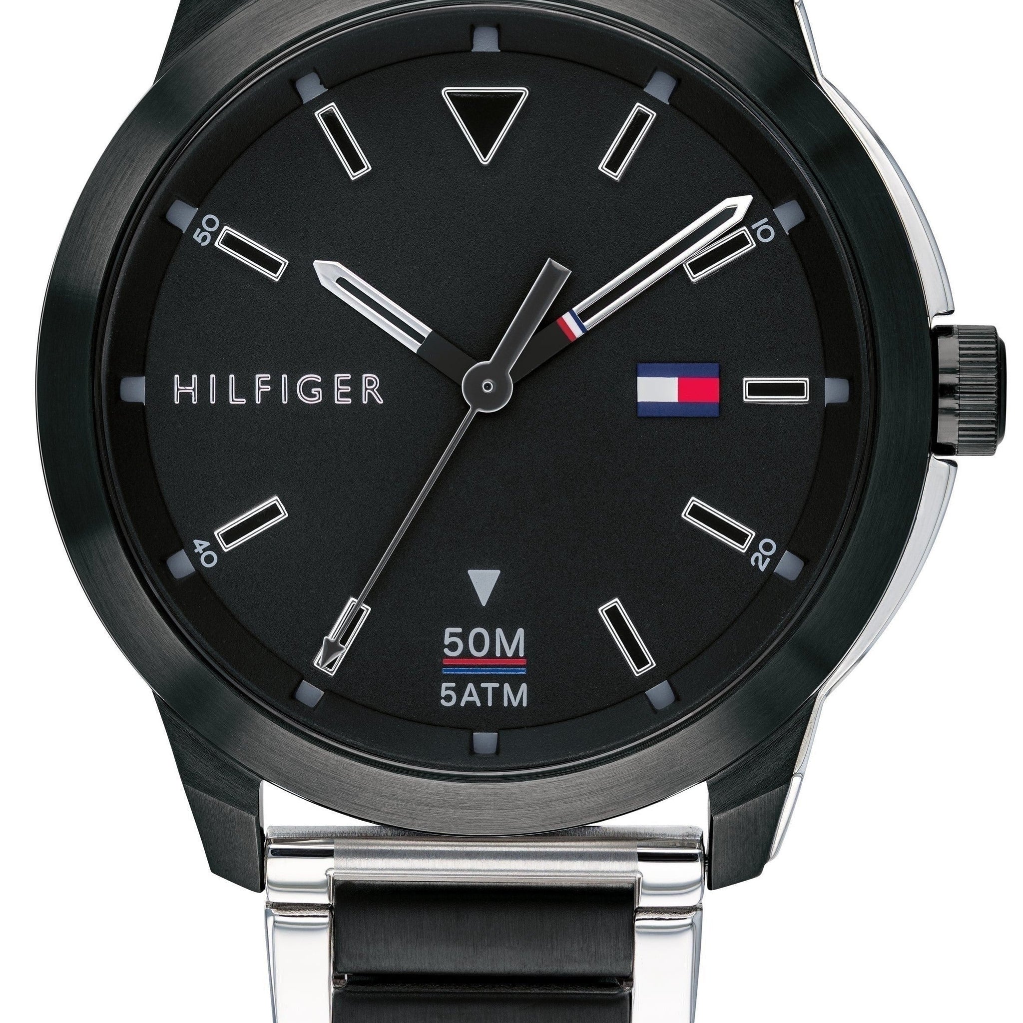  Shop Authentic Tommy Hilfiger Sneaker Quartz Black Dial Two Tone Steel Strap Watch for Men - 1791619 - Luxxuri