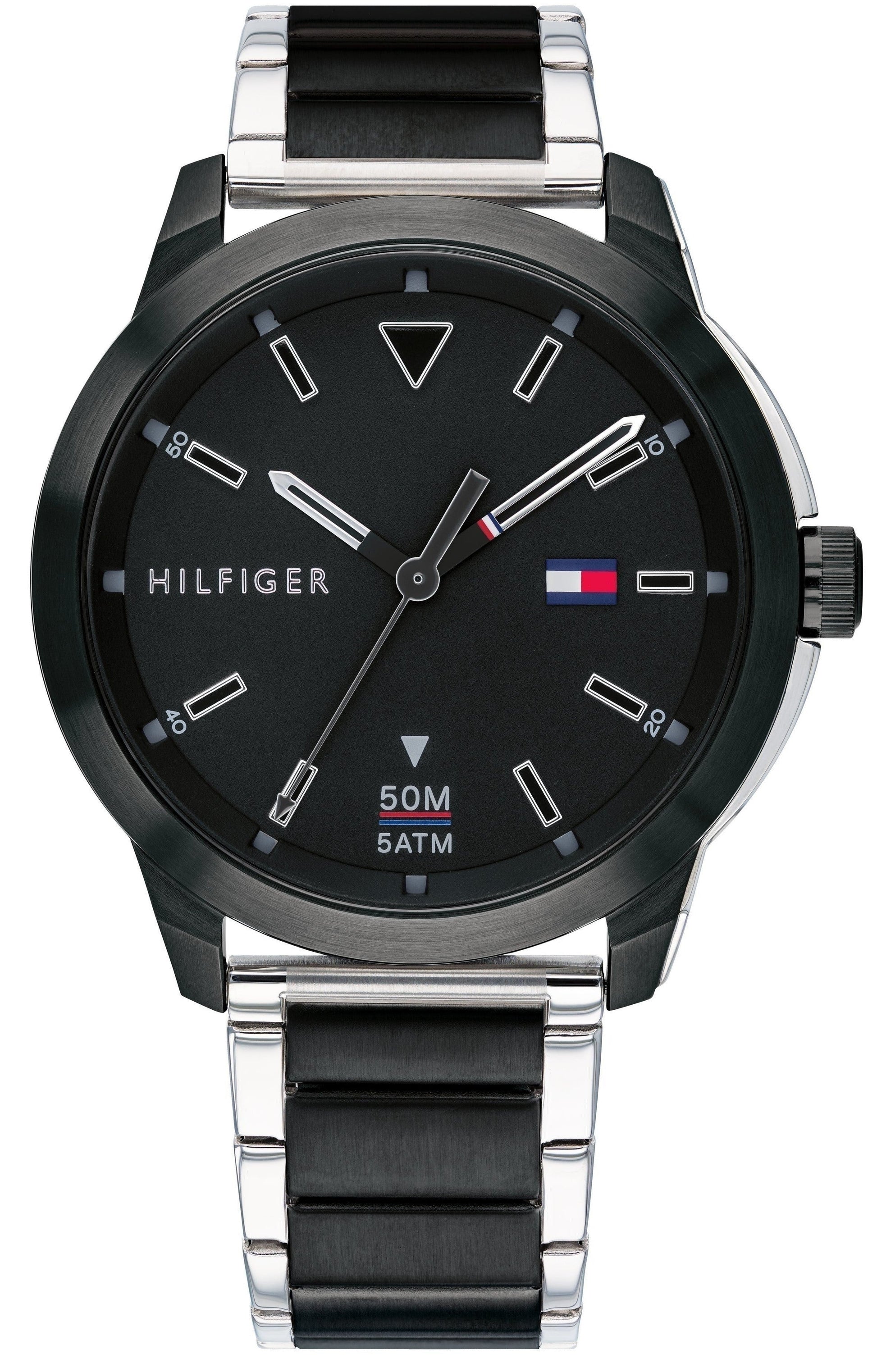 Shop Authentic Tommy Hilfiger Sneaker Quartz Black Dial Two Tone Steel Strap Watch for Men - 1791619 - Luxxuri