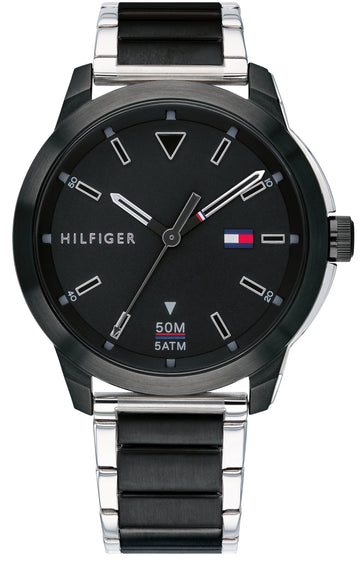  Shop Authentic Tommy Hilfiger Sneaker Quartz Black Dial Two Tone Steel Strap Watch for Men - 1791619 - Luxxuri