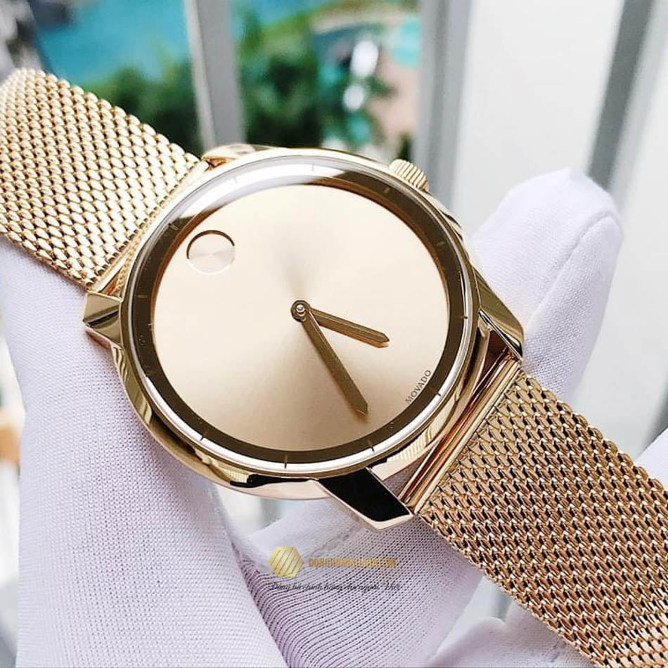  Shop Authentic Movado Bold Gold Dial Gold Mesh Bracelet Watch For Men - 3600373 - Luxxuri