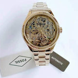  Shop Authentic Fossil Rye Automatic Skeleton Gold Dial Gold Steel Strap Watch for Women - BQ3755 - Luxxuri