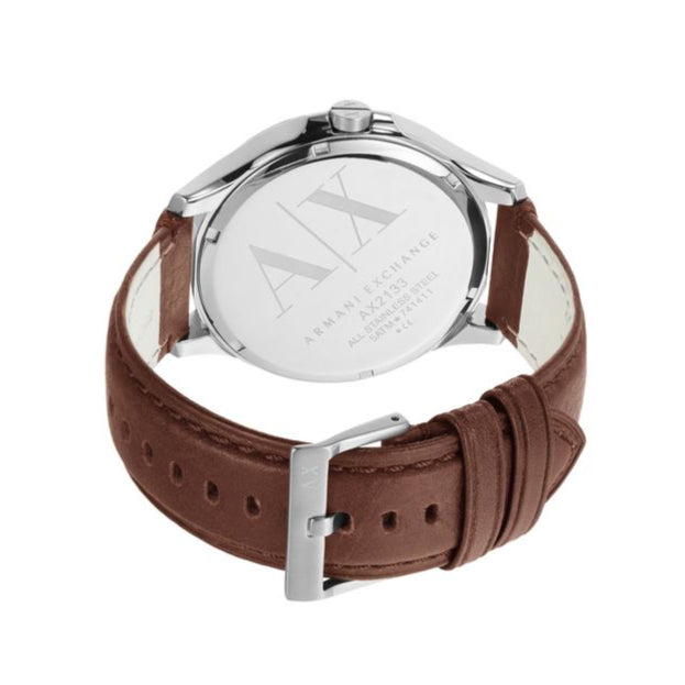  Shop Authentic Armani Exchange Hampton Chronograph Blue Dial Brown Leather Strap Watch For Men - AX2133 - Luxxuri