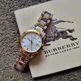  Shop Authentic Burberry Heritage Silver Dial Two Tone Steel Strap Watch for Women - BU1857 - Luxxuri
