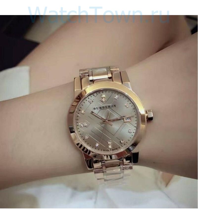 Shop Authentic Burberry The City Diamonds Rose Gold Dial Rose Gold Steel Strap Watch for Women - BU9126 - Luxxuri