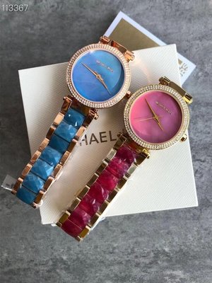  Shop Authentic Michael Kors Parker Pink Mother of Pearl Dial Two Tone Steel Strap Watch for Women - MK6490 - Luxxuri