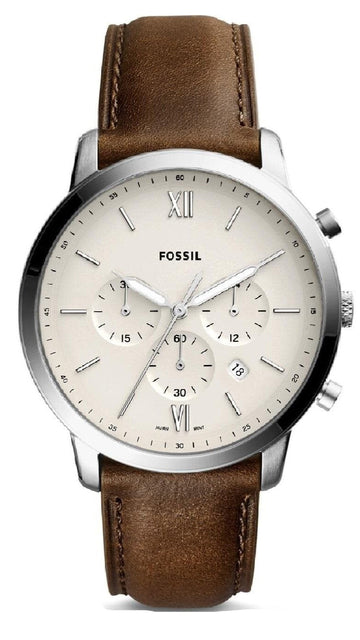  Shop Authentic Fossil Neutra Chronograph White Dial Brown Leather Strap Watch for Men - FS5380 - Luxxuri