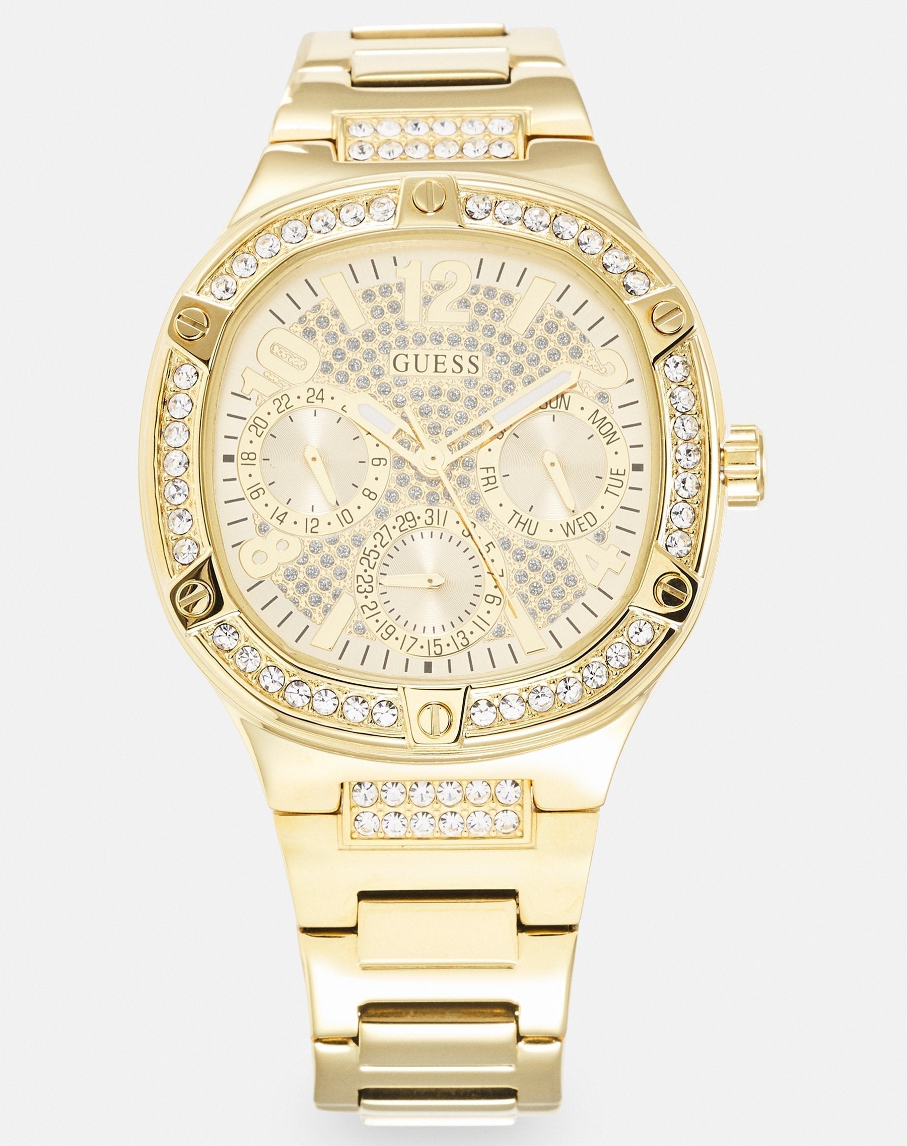  Shop Authentic Guess Duchess Quartz Gold Dial Gold Steel Strap Watch For Women - GW0558L2 - Luxxuri