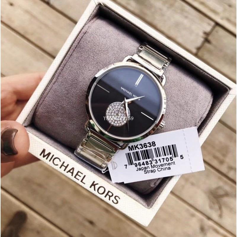  Shop Authentic Michael Kors Portia Black Dial Silver Steel Strap Watch for Women - MK3638 - Luxxuri