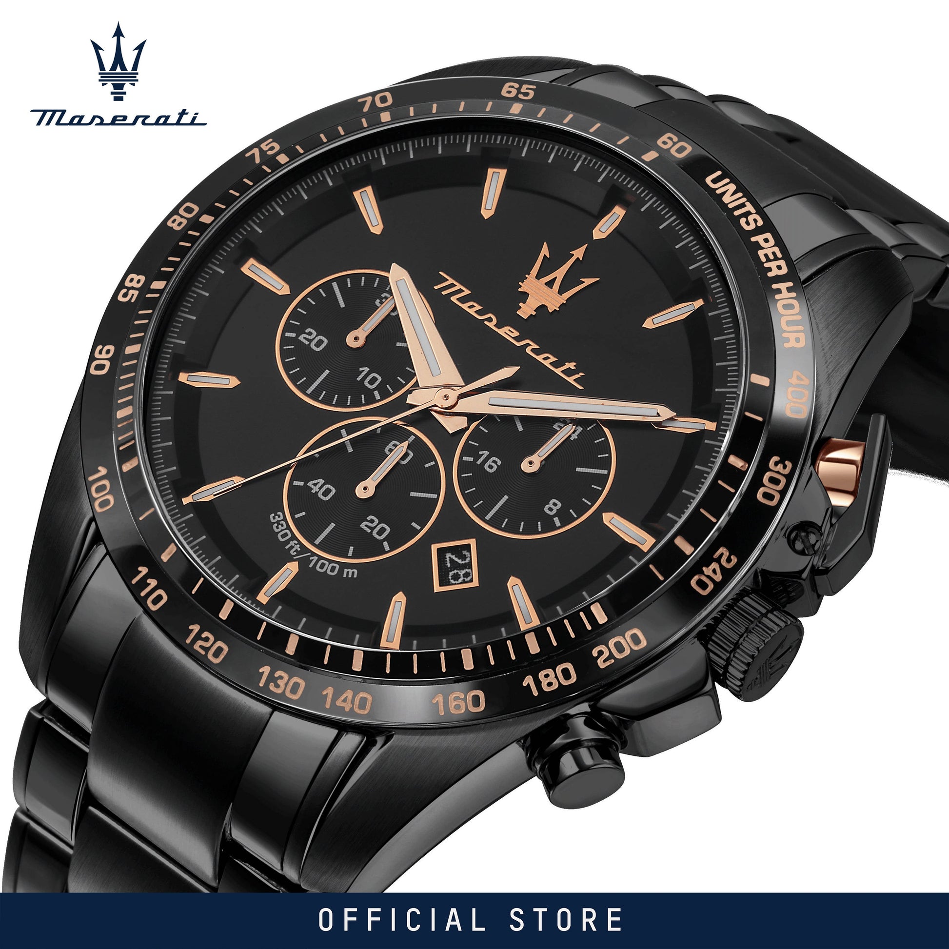  Shop Authentic Maserati Traguardo Chronograph Black Dial Black Steel Strap Watch For Men - R8873612048 - Luxxuri