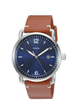  Shop Authentic Fossil Commuter Blue Dial Blue Leather Strap Watch for Men - FS5325 - Luxxuri